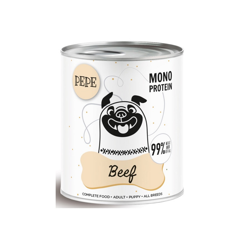 Paka Zwierzaka PEPE Beef (wołowina) puszka 800g - All4Animals
