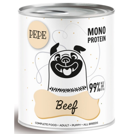 Paka Zwierzaka PEPE Beef (wołowina) puszka 800g - All4Animals