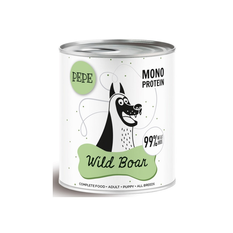 Paka Zwierzaka PEPE Wild Boar (dzik) puszka 800g - All4Animals