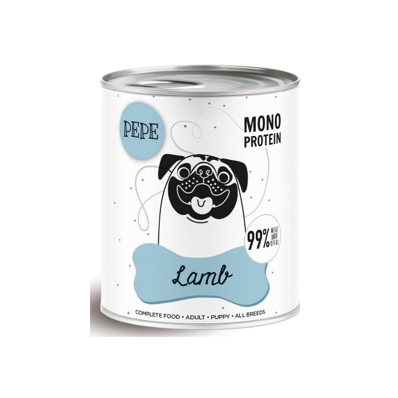 Paka Zwierzaka PEPE Lamb (jagnięcina) puszka 800g - All4Animals