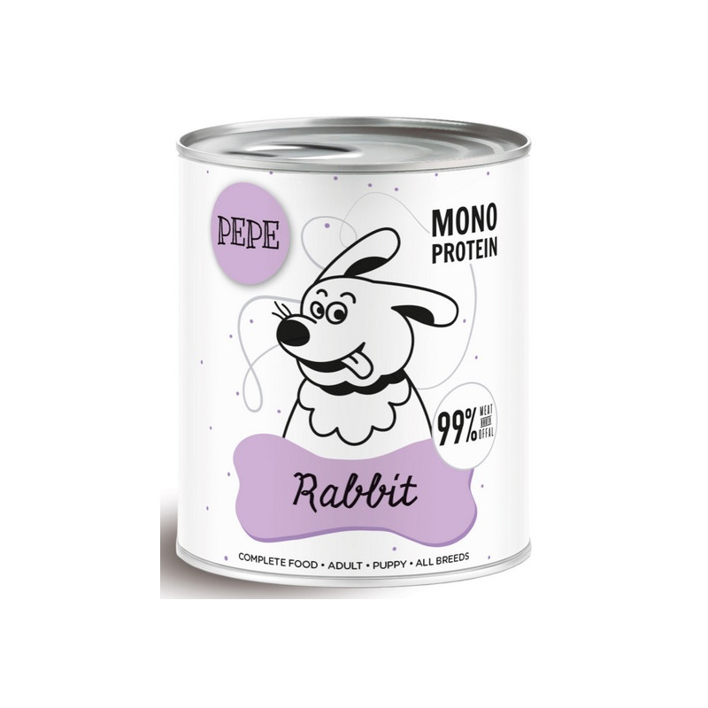 Paka Zwierzaka PEPE Rabbit (królik) puszka 800g - All4Animals