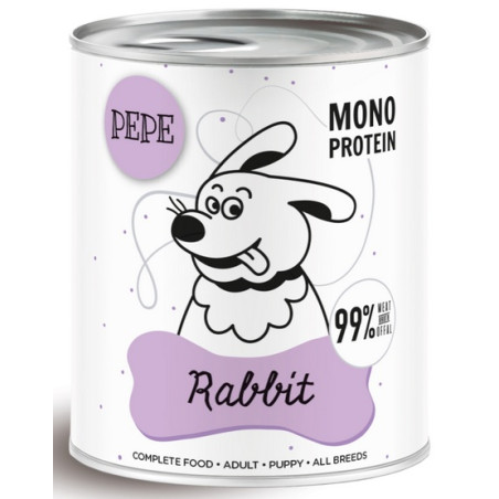 Paka Zwierzaka PEPE Rabbit (królik) puszka 800g - All4Animals