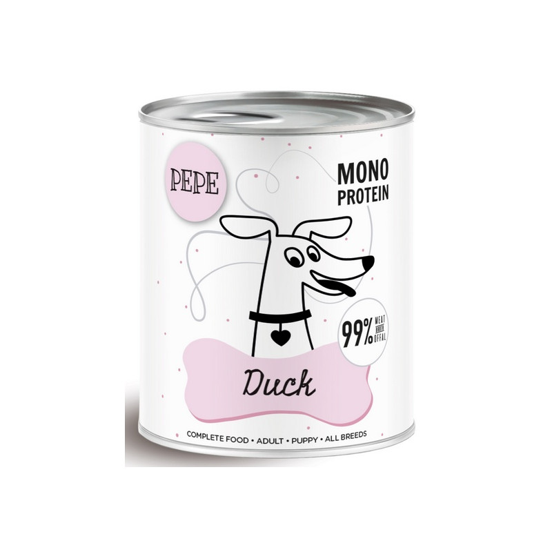 Paka Zwierzaka PEPE Duck (kaczka) puszka 800g - All4Animals