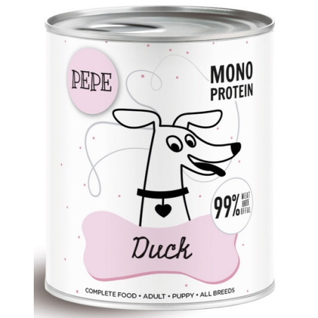 Paka Zwierzaka PEPE Duck (kaczka) puszka 800g - All4Animals