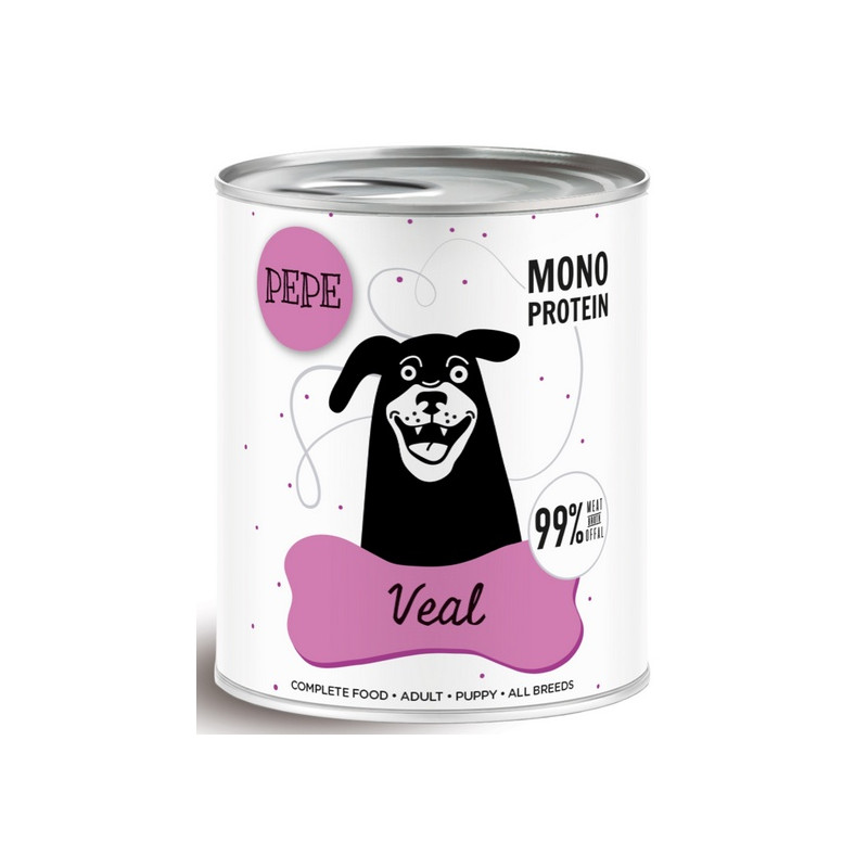Paka Zwierzaka PEPE Veal (cielęcina) puszka 800g - All4Animals
