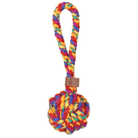 Zolux Zabawka dla psa szarpak piłka sznur Rainbow 9,5cm - All4Animals