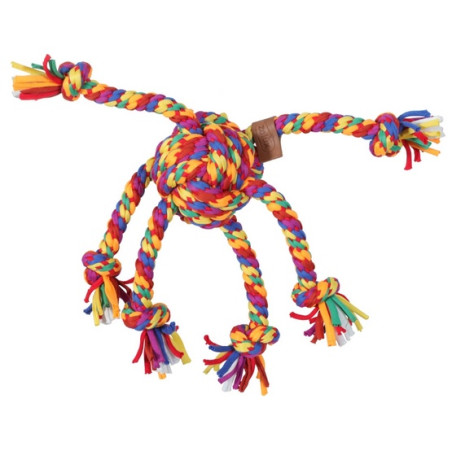 Zolux Zabawka dla psa szarpak ośmiornica sznur Rainbow 38cm - All4Animals