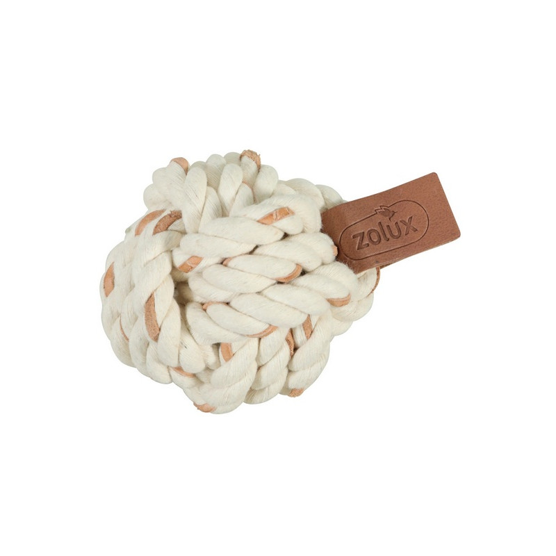 Zolux Zabawka dla psa do aportowania piłka sznurowa Leather Touch 7cm - All4Animals