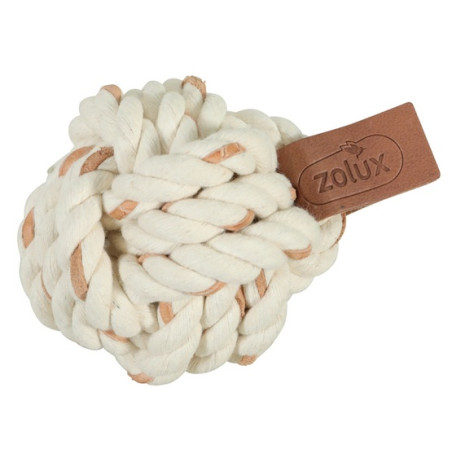 Zolux Zabawka dla psa do aportowania piłka sznurowa Leather Touch 7cm - All4Animals