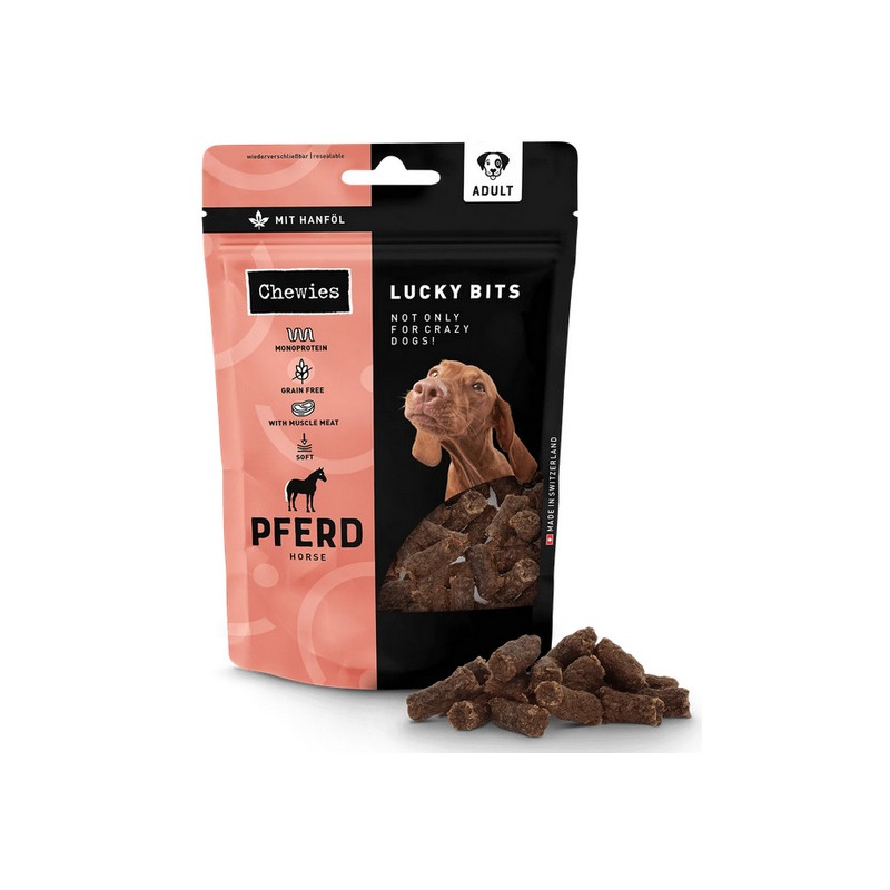 Chewies Lucky Bits Adult Konina 80g - All4Animals