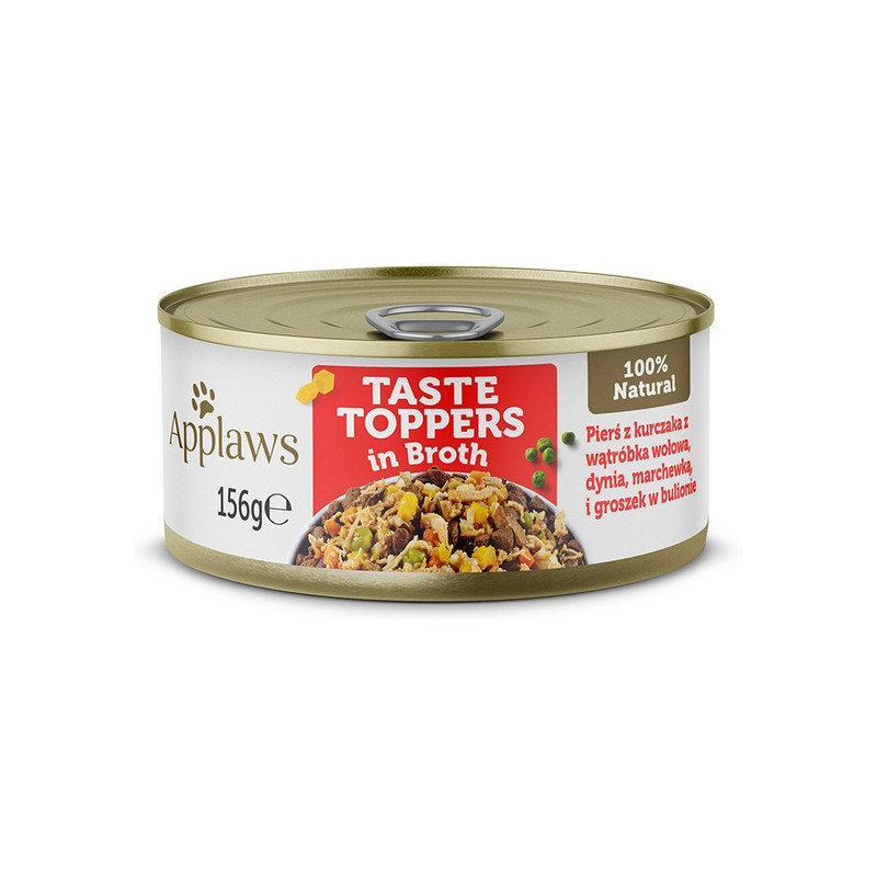 Applaws Dog Taste Toppers puszka z kurczakiem, wątrobą wołową i warzywami 156g - All4Animals