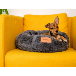 MIMIKO Pets Legowisko Shaggy okrągłe M 45cm grafitowe - All4Animals