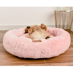 MIMIKO Pets Legowisko Shaggy okrągłe M 45cm różowe - All4Animals