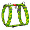 Collar WauDog Nylon Szelki nylonowe anatomiczne w kształcie litery H, z QR-paszportem, plastikowy fastex, wzór AWOKADO, rozmiar 