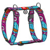 Collar WauDog Nylon Szelki nylonowe anatomiczne w kształcie litery H, z QR-paszportem, plastikowy fastex, wzór LATO, rozmiar XL 