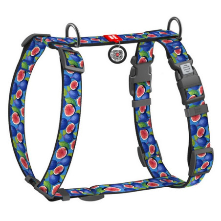 Collar WauDog Nylon Szelki nylonowe anatomiczne w kształcie litery H, z QR-paszportem, plastikowy fastex, wzór FIGA, rozmiar M 2