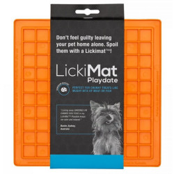 LickiMat Playdate Kwadrat miękki pomarańczowy - All4Animals