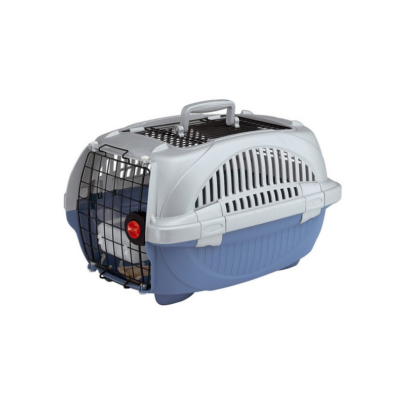 Ferplast Atlas Deluxe 20 Open - transporter z otwieranym sufitem srebrno-niebieski - All4Animals