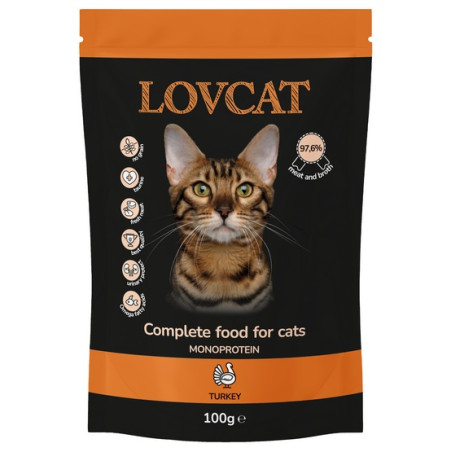 Lovcat Pure Turkey saszetka 100g - All4Animals