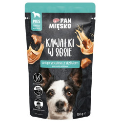 Pan Mięsko Karma mokra dla psa - wieprzowina z dzikiem kawałki w sosie saszetka 150g - All4Animals