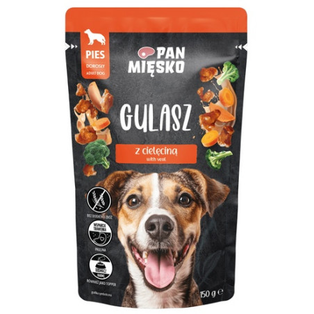 Pan Mięsko Karma mokra dla psa - Gulasz indyk z cielęciną saszetka 150g - All4Animals