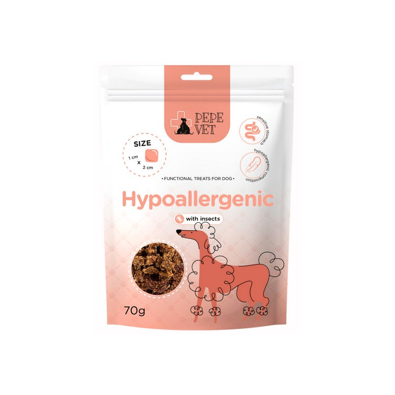 Paka Zwierzaka PEPE VET Przysmak funkcjonalny Hypoallergenic Insect 70g - All4Animals