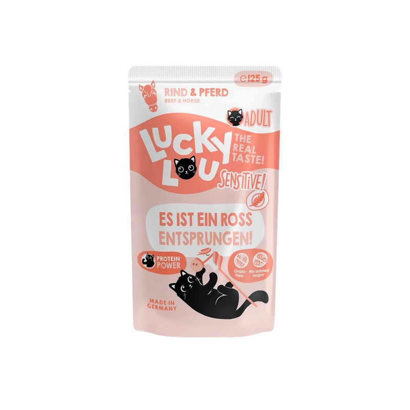 Lucky Lou Lifestage Sensitive Wołowina i konina saszetka 125g - All4Animals