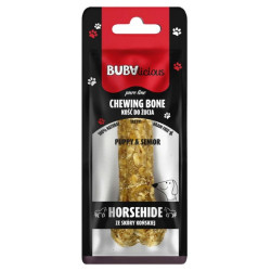 BUBAlicious Pure Line kość do żucia Puppy & Senior ze skóry końskiej 12 cm - All4Animals