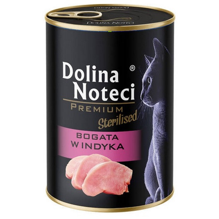 Dolina Noteci Premium Kot Sterilised Bogata w indyka puszka 400g - All4Animals