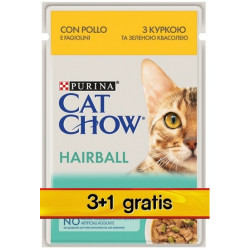 Purina Cat Chow Hairball Kurczak saszetki 3+1 GRATIS 4x85g - All4Animals