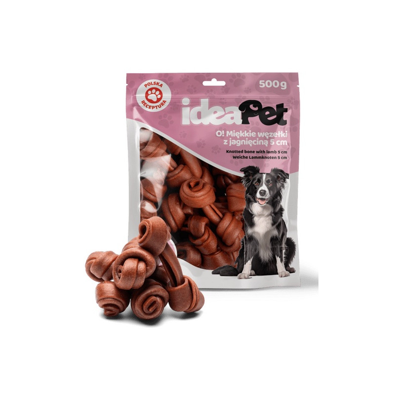 IdeaPet Miękkie węzełki z jagnieciną 5cm 500g - All4Animals