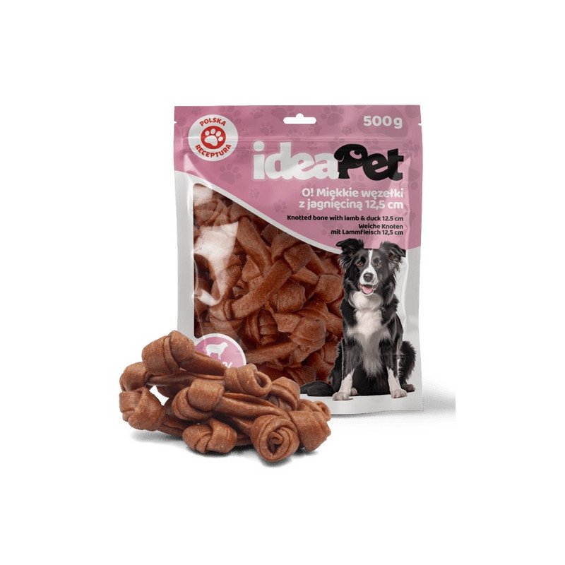 IdeaPet Miękkie węzełki z jagnieciną 12,5cm 500g - All4Animals