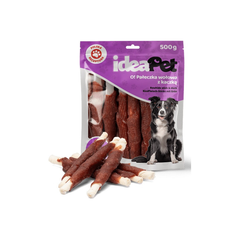 IdeaPet Pałeczki wołowe z kaczką 30cm 500g - All4Animals