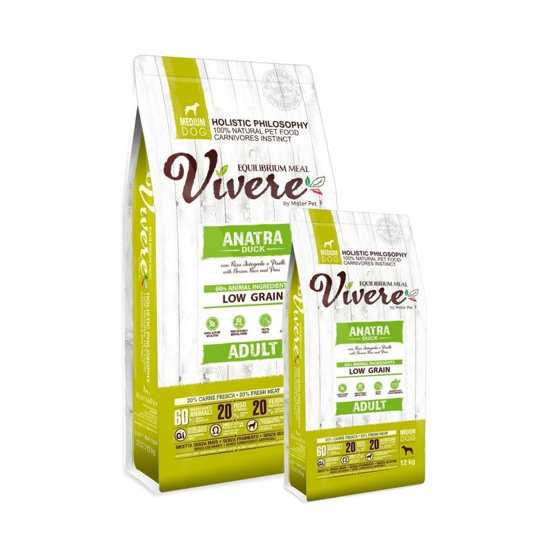 Vivere Dog Medium Adult Duck Karma Monobiałkowa z Kaczką 12+3kg - All4Animals