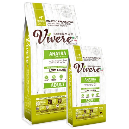 Vivere Dog Medium Adult Duck Karma Monobiałkowa z Kaczką 12+3kg - All4Animals