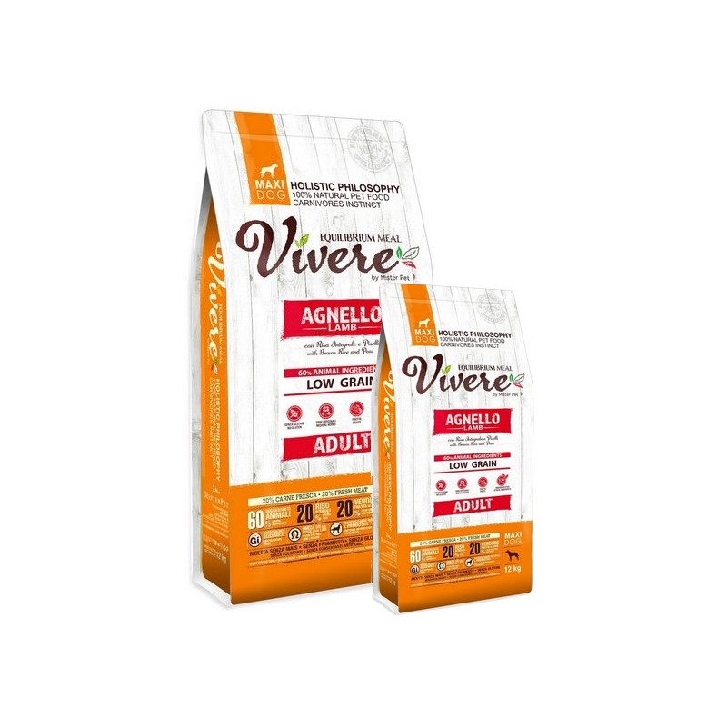 Vivere Maxi Adult Lamb Karma Monobiałkowa Jagnięciną dla dużych ras 12+3kg - All4Animals