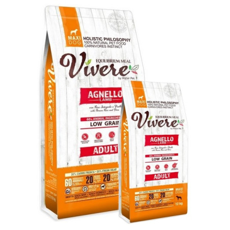 Vivere Maxi Adult Lamb Karma Monobiałkowa Jagnięciną dla dużych ras 12+3kg - All4Animals