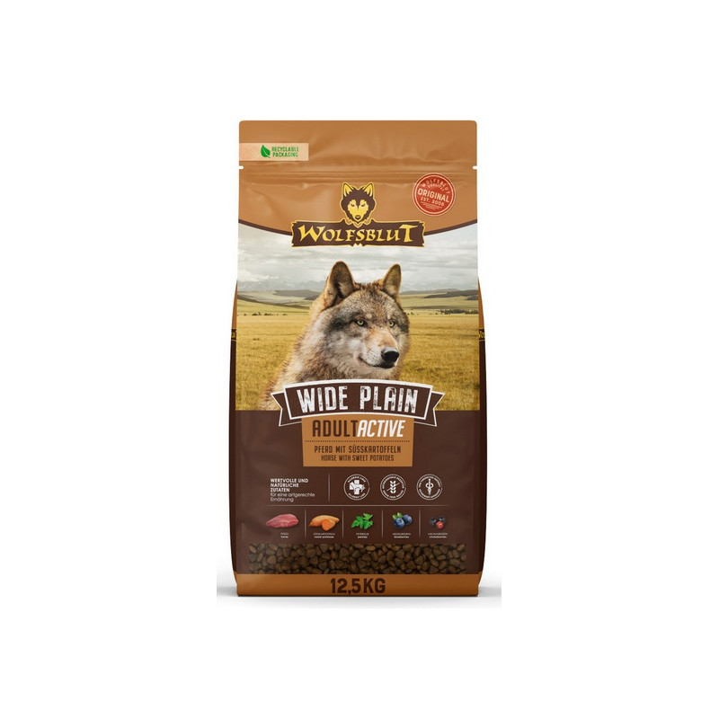 Wolfsblut Dog Wide Plain Active - konina i bataty 12,5kg - All4Animals