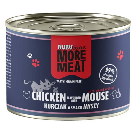 BUBAlicious Kot More Meat Duo kurczak i mysz puszka 185g - All4Animals