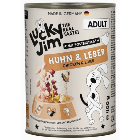 Lucky Jim Classic Adult Kurczak i wątróbka puszka 400g - All4Animals