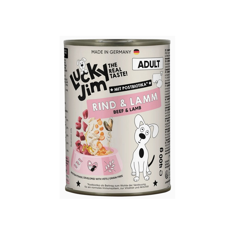 Lucky Jim Classic Adult Wołowina i jagnięcina puszka 400g - All4Animals