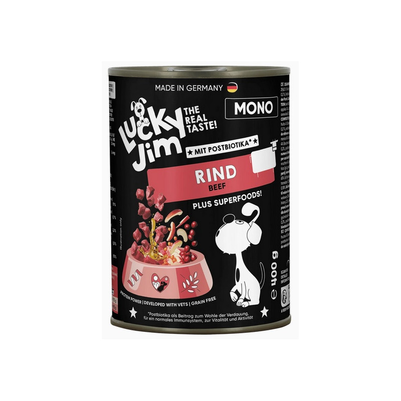 Lucky Jim Mono Adult Wołowina puszka 400 - All4Animals