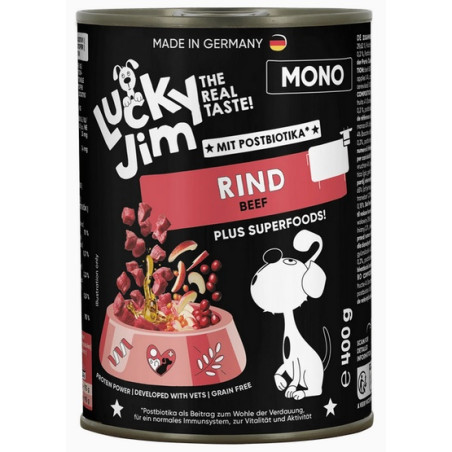 Lucky Jim Mono Adult Wołowina puszka 400 - All4Animals