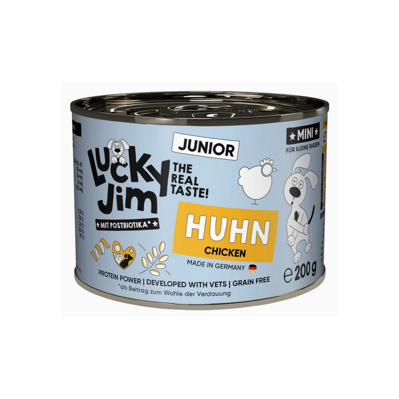 Lucky Jim Classic Mini Junior Kurczak puszka 200g - All4Animals