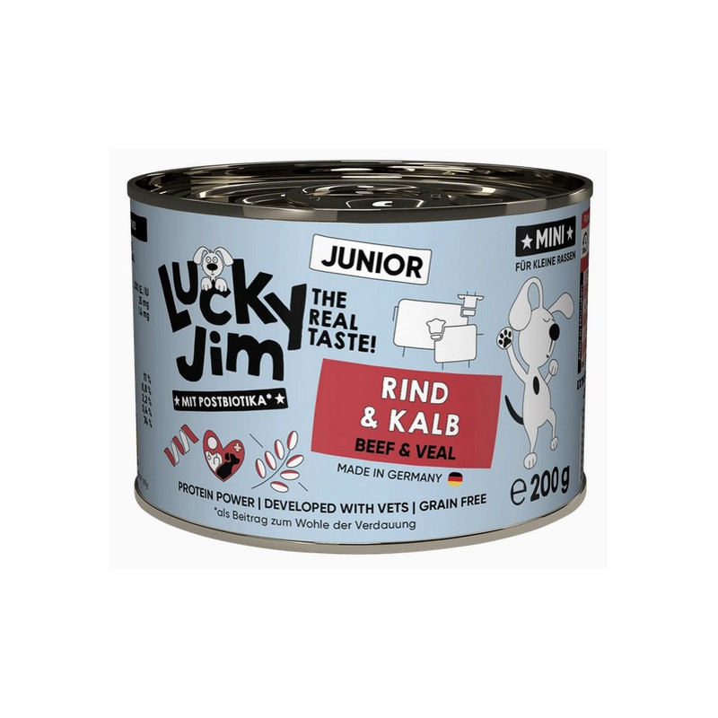 Lucky Jim Classic Mini Junior Wołowina i cielęcina puszka 200g - All4Animals
