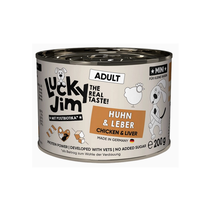 Lucky Jim Classic Mini Adult Kurczak i wątróbka puszka 200g - All4Animals