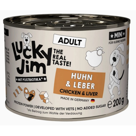 Lucky Jim Classic Mini Adult Kurczak i wątróbka puszka 200g - All4Animals