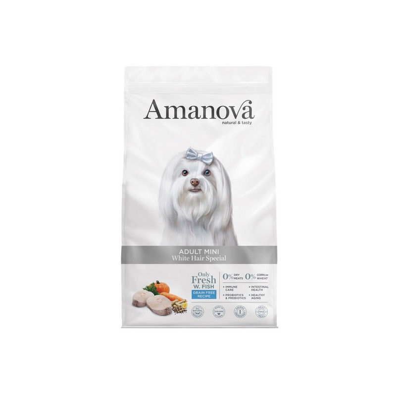 Amanova Dog Adult Mini White Hair Special 7kg - All4Animals