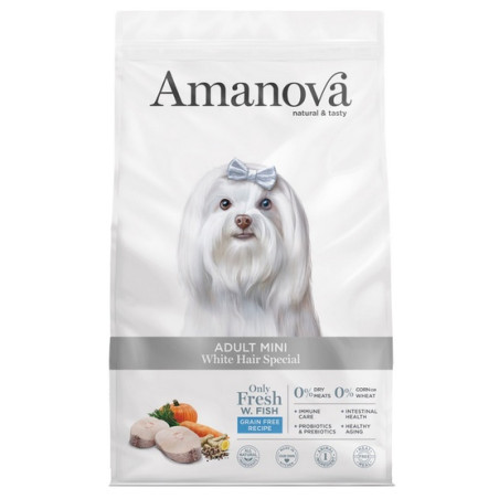 Amanova Dog Adult Mini White Hair Special 7kg - All4Animals