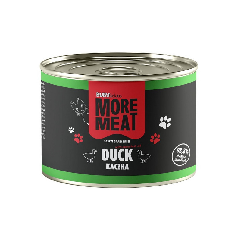 BUBAlicious Kot More Meat Mono kaczka puszka 185g - All4Animals